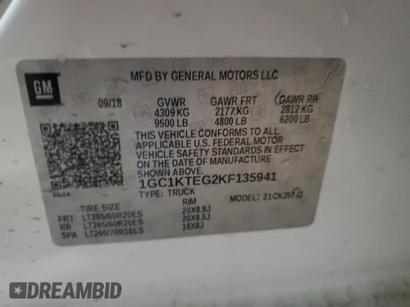 ✅ 2019 Chevrolet Silverado 2500HD LTZ • VIN: 1GC1KTEG2KF135941 • Lot: 84884205. Wystawiony na Copart z przebiegiem 154 395 mil. Bezpłatny archiwum sprzedaży aukcyjnych z USA i szczegółowy raport historii pojazdu na DreamBid. Zdjęcie 12.