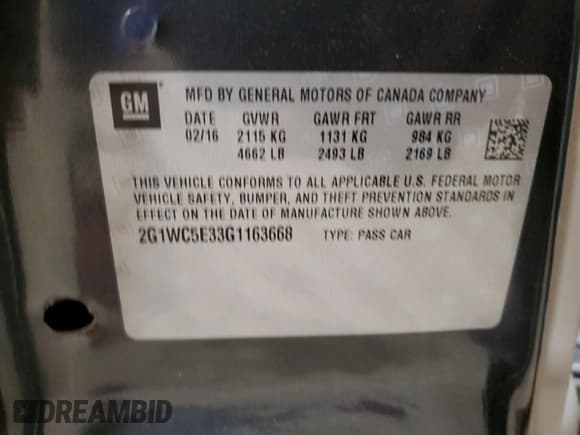 ✅ 2016 Chevrolet Impala LTZ • VIN: 2G1WC5E33G1163668 • Лот: 53967244. Опубликован ранее на Copart с пробегом 92 934 миль. Бесплатный доступ к архиву аукционных продаж из США и подробный отчёт об истории автомобиля на DreamBid. Изображение 12.