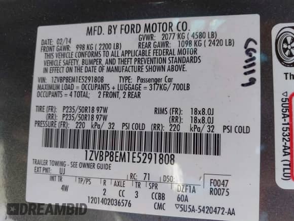 2014 Ford Mustang V6 с VIN 1ZVBP8EM1E5291808, выставлен на аукционе IAAI как лот 42353380 с пробегом 87 733 миль миль и . История ставок и продаж доступна на DreamBid. Изображение 9.