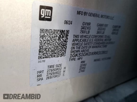 ✅ 2024 GMC Yukon XL SLT • VIN: 1GKS1GKDXRR313911 • Lot: 89512645. Wystawiony na Copart z przebiegiem Nie podano. Bezpłatny archiwum sprzedaży aukcyjnych z USA i szczegółowy raport historii pojazdu na DreamBid. Zdjęcie 12.