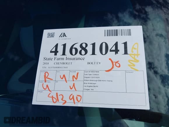 ✅ 2018 Chevrolet Bolt EV Premier • VIN: 1G1FX6S08J4113641 • Лот: 41681041. Опубликован ранее на IAAI с пробегом 81 390 миль. Бесплатный доступ к архиву аукционных продаж из США и подробный отчёт об истории автомобиля на DreamBid. Изображение 20.