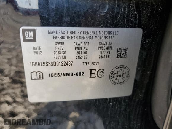 ✅ 2013 Cadillac ATS Premium • VIN: 1G6AL5S33D0122487 • Лот: 71724755. Опубликован ранее на Copart с пробегом 117 836 миль. Бесплатный доступ к архиву аукционных продаж из США и подробный отчёт об истории автомобиля на DreamBid. Изображение 12.