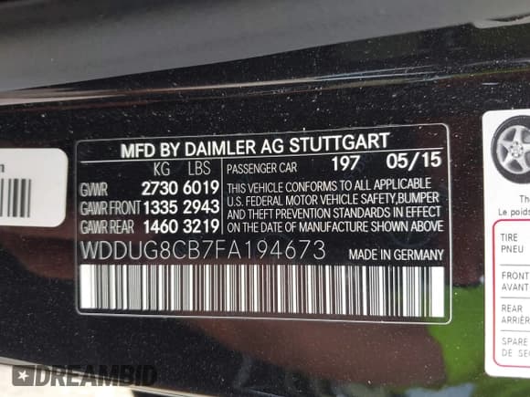 ✅ 2015 Mercedes-Benz S 550 • VIN: WDDUG8CB7FA194673 • Lot: 42997855. Listed on IAAI with 118,463 mi. Free auction sales archive from the USA and detailed vehicle history report at DreamBid. Image 9.