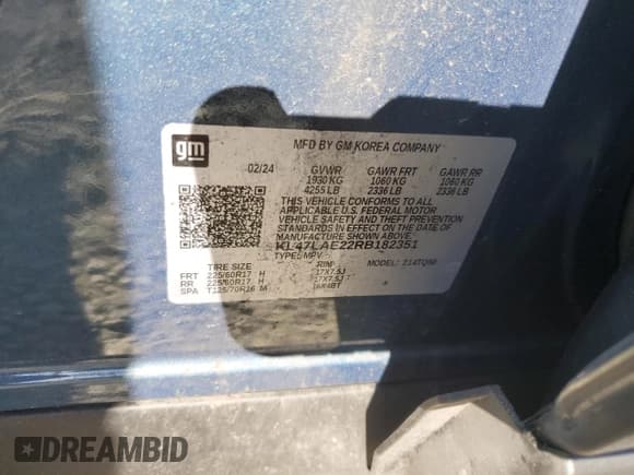 ✅ 2024 Buick Envista Preferred • VIN: KL47LAE22RB182351 • Лот: 72410844. Опубликован ранее на Copart с пробегом 32 726 миль. Бесплатный доступ к архиву аукционных продаж из США и подробный отчёт об истории автомобиля на DreamBid. Изображение 12.