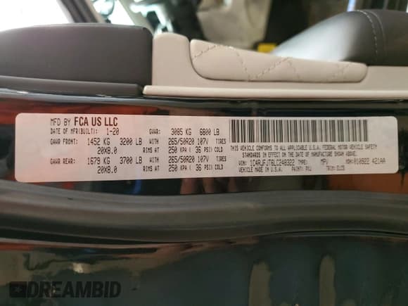 ✅ 2020 Jeep Grand Cherokee Summit • VIN: 1C4RJFJT6LC248322 • Лот: 69271525. Опубликован ранее на Copart с пробегом 53 079 миль. Бесплатный доступ к архиву аукционных продаж из США и подробный отчёт об истории автомобиля на DreamBid. Изображение 13.