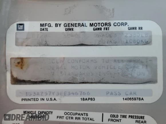 ✅ 1984 Oldsmobile Toronado • VIN: 1G3AZ57Y3EE346766 • Lot: 66703805. Listed on Copart with 79,056 mi. Free auction sales archive from the USA and detailed vehicle history report at DreamBid. Image 12.