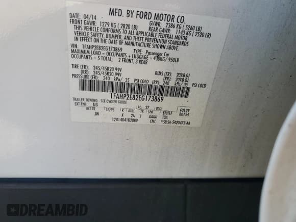 ✅ 2014 Ford Taurus SEL • VIN: 1FAHP2E82EG173869 • Лот: 71501865. Опубликован ранее на Copart с пробегом 120 897 миль. Бесплатный доступ к архиву аукционных продаж из США и подробный отчёт об истории автомобиля на DreamBid. Изображение 12.