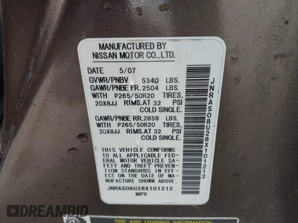 ✅ 2008 Infiniti FX • VIN: JNRAS08U28X101212 • Lot: 41938410. Wystawiony na IAAI z przebiegiem 230 121 mil. Bezpłatny archiwum sprzedaży aukcyjnych z USA i szczegółowy raport historii pojazdu na DreamBid. Zdjęcie 9.