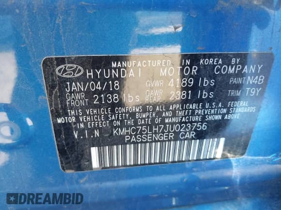 ✅ 2018 Hyundai Ioniq • VIN: KMHC75LH7JU023756 • Лот: 41286280. Размещён на IAAI с пробегом 113 548 миль миль. Получите бесплатный доступ к архиву аукционных продаж из США и посмотрите подробный отчёт об истории автомобиля на DreamBid. Изображение 9.