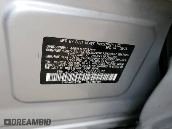 2016 Subaru Forester Limited z VIN JF2SJAHC5GH442523, wystawiony jako Copart lot #81933045 z przebiegiem 147 553 mil mil oraz Szkoda całkowita • Salvage title. Historia ofert i sprzedaży dostępna na DreamBid. Obrazek 12.