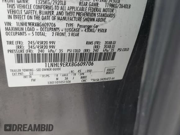 ✅ 2011 Lincoln MKS • VIN: 1LNHL9ERXBG609706 • Лот: 86465765. Опубликован ранее на Copart с пробегом 120 248 миль. Бесплатный доступ к архиву аукционных продаж из США и подробный отчёт об истории автомобиля на DreamBid. Изображение 12.