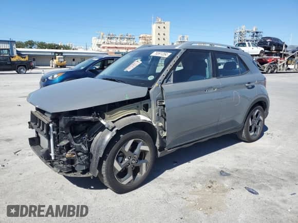 2022 Hyundai Venue SEL with VIN KMHRC8A36NU168484, listed as a Copart auction lot 76591354 with 4,362 mi miles and Salvage title. Bid and sale history available at DreamBid. Image 1.