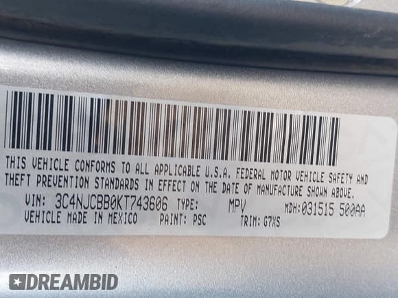 ✅ 2019 Jeep Compass Altitude • VIN: 3C4NJCBB0KT743606 • Lot: 41468490. Wystawiony na IAAI z przebiegiem 57 787 mil. Bezpłatny archiwum sprzedaży aukcyjnych z USA i szczegółowy raport historii pojazdu na DreamBid. Zdjęcie 9.