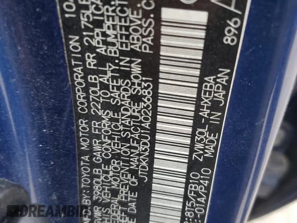 ✅ 2010 Toyota Prius IV • VIN: JTDKN3DU1A0236831 • Лот: 93257345. Опубликован ранее на Copart с пробегом 212 003 миль. Бесплатный доступ к архиву аукционных продаж из США и подробный отчёт об истории автомобиля на DreamBid. Изображение 12.