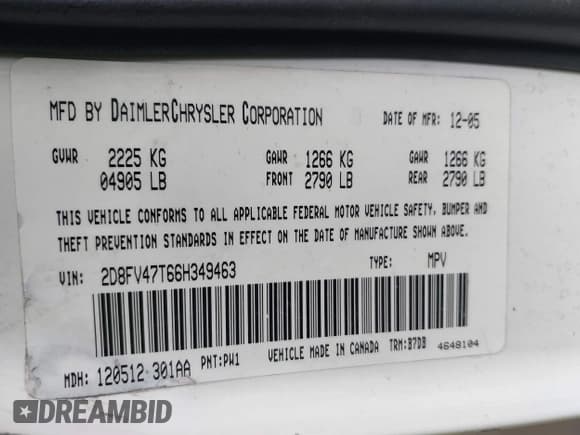 ✅ 2006 Dodge Magnum • VIN: 2D8FV47T66H349463 • Lot: 43886813. Listed on IAAI with 139,384 mi. Free auction sales archive from the USA and detailed vehicle history report at DreamBid. Image 9.