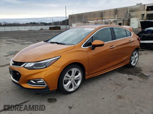 ✅ 2017 Chevrolet Cruze Premier • VIN: 3G1BF6SM4HS560918 • Lot: 38944103. Listed on Copart with 21,555 mi. Free auction sales archive from the USA and detailed vehicle history report at DreamBid. Image 1.
