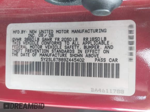 ✅ 2009 Pontiac Vibe 1SA • VIN: 5Y2SL67889Z445402 • Lot: 43449476. Wystawiony na IAAI z przebiegiem 141 410 mil. Bezpłatny archiwum sprzedaży aukcyjnych z USA i szczegółowy raport historii pojazdu na DreamBid. Zdjęcie 9.