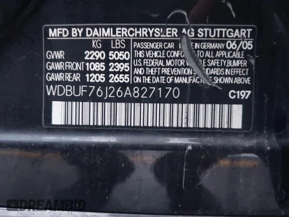 ✅ 2006 Mercedes-Benz E 55 AMG • VIN: WDBUF76J26A827170 • Лот: 41898872. Опубликован ранее на IAAI с пробегом Не указан. Бесплатный доступ к архиву аукционных продаж из США и подробный отчёт об истории автомобиля на DreamBid. Изображение 9.