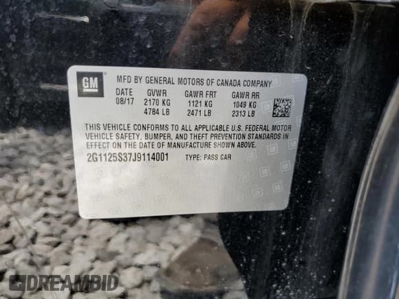 ✅ 2018 Chevrolet Impala Premier • VIN: 2G1125S37J9114001 • Lot: 64606904. Wystawiony na Copart z przebiegiem 61 920 mil. Bezpłatny archiwum sprzedaży aukcyjnych z USA i szczegółowy raport historii pojazdu na DreamBid. Zdjęcie 13.