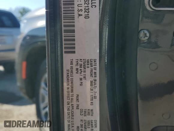 ✅ 2022 Jeep Wagoneer Series I • VIN: 1C4SJUAT9NS213210 • Lot: 48498655. Listed on Copart with 62,413 mi. Free auction sales archive from the USA and detailed vehicle history report at DreamBid. Image 14.