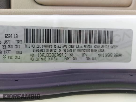 ✅ 2017 Jeep Grand Cherokee Overland • VIN: 1C4RJECG3HC708716 • Лот: 42577832. Опубликован ранее на IAAI с пробегом 119 781 миль. Бесплатный доступ к архиву аукционных продаж из США и подробный отчёт об истории автомобиля на DreamBid. Изображение 9.