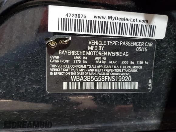 ✅ 2015 BMW 3 Series 328i xDrive • VIN: WBA3B5G58FNS19920 • Лот: 91246955. Опубликован ранее на Copart с пробегом 114 091 миль. Бесплатный доступ к архиву аукционных продаж из США и подробный отчёт об истории автомобиля на DreamBid. Изображение 12.