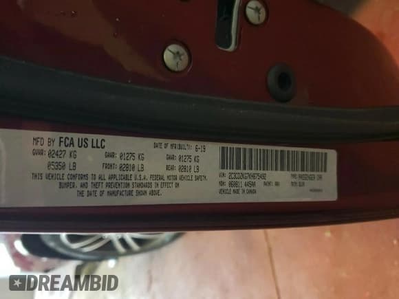 ✅ 2019 Dodge Challenger GT • VIN: 2C3CDZKG7KH675492 • Lot: 55928823. Wystawiony na Copart z przebiegiem 44 306 mil. Bezpłatny archiwum sprzedaży aukcyjnych z USA i szczegółowy raport historii pojazdu na DreamBid. Zdjęcie 15.