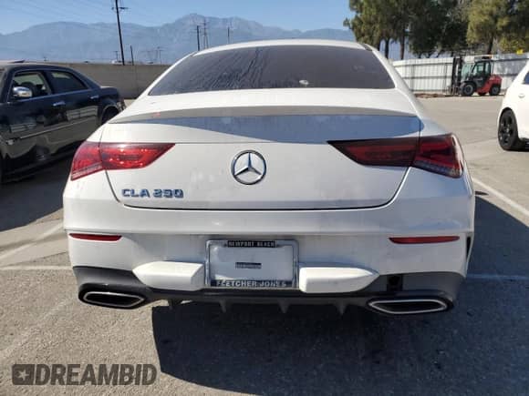 2023 Mercedes-Benz CLA 250 with VIN W1K5J4GB3PN409887, listed as a Copart auction lot 62943245 with 41,549 mi miles and Salvage title. Bid and sale history available at DreamBid. Image 6.