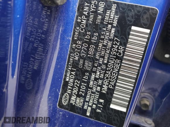 ✅ 2022 Hyundai Venue SEL • VIN: KMHRC8A36NU199427 • Лот: 84559904. Опубликован ранее на Copart с пробегом 29 026 миль. Бесплатный доступ к архиву аукционных продаж из США и подробный отчёт об истории автомобиля на DreamBid. Изображение 12.