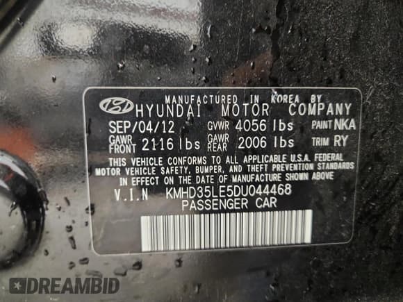 ✅ 2013 Hyundai Elantra • VIN: KMHD35LE5DU044468 • Лот: 90519585. Опубликован ранее на Copart с пробегом 132 353 миль. Бесплатный доступ к архиву аукционных продаж из США и подробный отчёт об истории автомобиля на DreamBid. Изображение 12.
