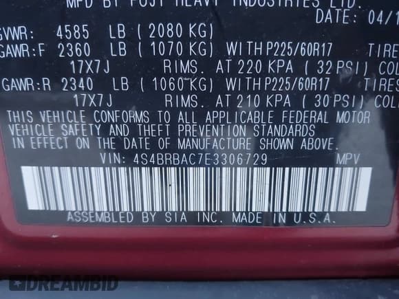 ✅ 2014 Subaru Outback 2.5i • VIN: 4S4BRBAC7E3306729 • Lot: 43758741. Wystawiony na IAAI z przebiegiem 159 478 mil. Bezpłatny archiwum sprzedaży aukcyjnych z USA i szczegółowy raport historii pojazdu na DreamBid. Zdjęcie 9.