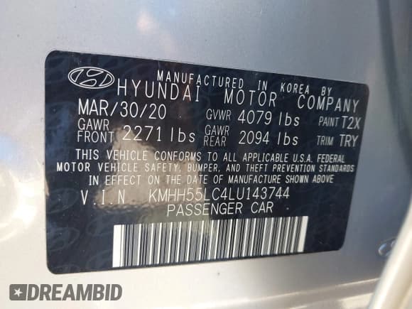 ✅ 2020 Hyundai Elantra N Line • VIN: KMHH55LC4LU143744 • Lot: 43228217. Listed on IAAI with 28,112 mi. Free auction sales archive from the USA and detailed vehicle history report at DreamBid. Image 9.