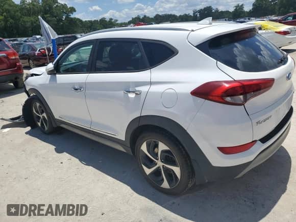 2017 Hyundai Tucson Night Edition with VIN KM8J3CA27HU328559, listed as a Copart auction lot 60818115 with 85,222 mi miles and Salvage title. Bid and sale history available at DreamBid. Image 2.