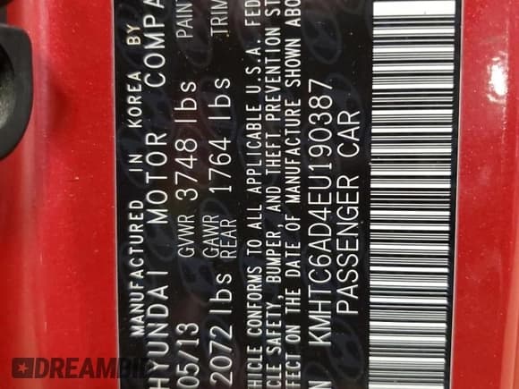 ✅ 2014 Hyundai Veloster • VIN: KMHTC6AD4EU190387 • Lot: 46918985. Wystawiony na Copart z przebiegiem 96 350 mil. Bezpłatny archiwum sprzedaży aukcyjnych z USA i szczegółowy raport historii pojazdu na DreamBid. Zdjęcie 15.