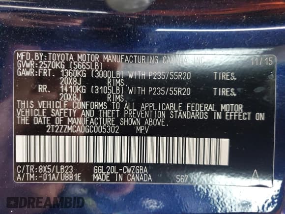 ✅ 2016 Lexus RX 350 • VIN: 2T2ZZMCA0GC005302 • Lot: 90687245. Listed on Copart with 103,927 mi. Free auction sales archive from the USA and detailed vehicle history report at DreamBid. Image 13.