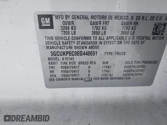 ✅ 2014 Chevrolet Silverado 1500 Work Truck • VIN: 3GCUKPEC8EG448691 • Лот: 41612724. Опубликован ранее на IAAI с пробегом 124 542 миль. Бесплатный доступ к архиву аукционных продаж из США и подробный отчёт об истории автомобиля на DreamBid. Изображение 9.