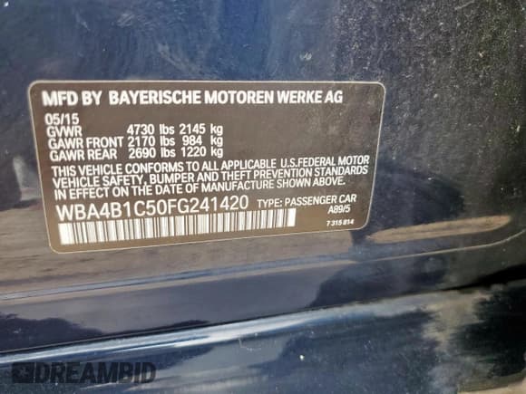 ✅ 2015 BMW 4 Series 435i • VIN: WBA4B1C50FG241420 • Лот: 67800235. Опубликован ранее на Copart с пробегом 94 773 миль. Бесплатный доступ к архиву аукционных продаж из США и подробный отчёт об истории автомобиля на DreamBid. Изображение 12.