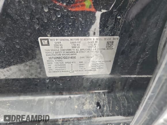 ✅ 2016 GMC Sierra 1500 SLT • VIN: 3GTU2NEC7GG314696 • Лот: 94130595. Опубликован ранее на Copart с пробегом 181 144 миль. Бесплатный доступ к архиву аукционных продаж из США и подробный отчёт об истории автомобиля на DreamBid. Изображение 12.