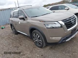 ✅ 2024 Nissan Pathfinder Platinum • VIN: 5N1DR3DJ2RC314820 • Lot: 43612390. Listed on IAAI with 7,595 mi. Free auction sales archive from the USA and detailed vehicle history report at DreamBid. Image 1.
