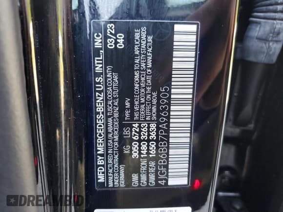 ✅ 2023 Mercedes-Benz GLE 53 AMG • VIN: 4JGFB6BB7PA963905 • Lot: 65838975. Listed on Copart with 14,413 mi. Free auction sales archive from the USA and detailed vehicle history report at DreamBid. Image 13.