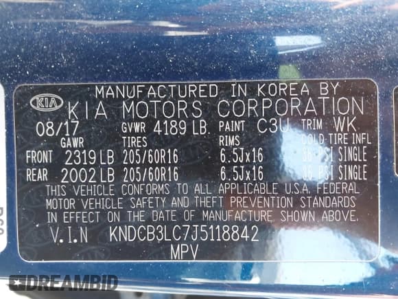 ✅ 2018 Kia Niro LX • VIN: KNDCB3LC7J5118842 • Lot: 42374215. Listed on IAAI with 163,987 mi. Free auction sales archive from the USA and detailed vehicle history report at DreamBid. Image 9.