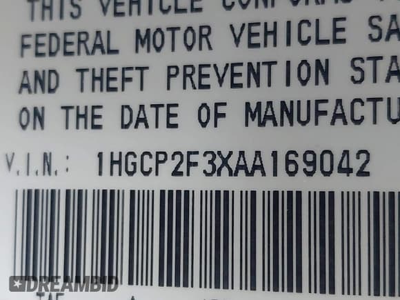 ✅ 2010 Honda Accord LX • VIN: 1HGCP2F3XAA169042 • Лот: 43596407. Опубликован ранее на IAAI с пробегом 188 193 миль. Бесплатный доступ к архиву аукционных продаж из США и подробный отчёт об истории автомобиля на DreamBid. Изображение 9.