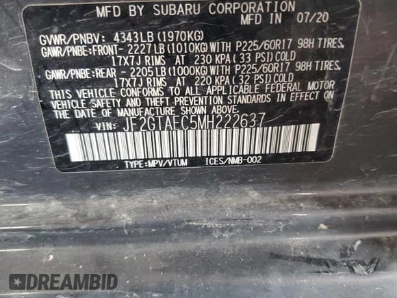 ✅ 2021 Subaru Crosstrek Premium • VIN: JF2GTAEC5MH222637 • Lot: 60442225. Listed on Copart with 34,597 mi. Free auction sales archive from the USA and detailed vehicle history report at DreamBid. Image 12.