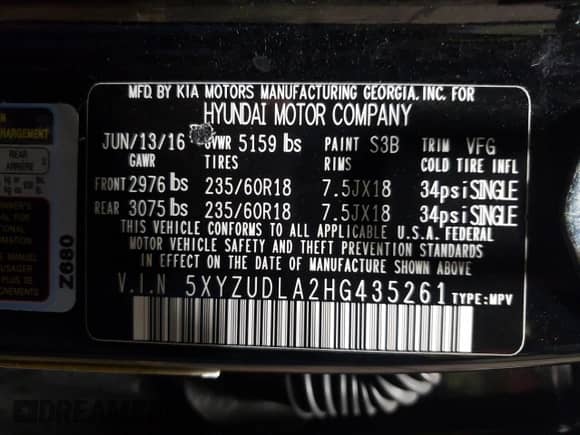 2017 Hyundai Santa Fe 2.0T z VIN 5XYZUDLA2HG435261, wystawiony jako Copart lot #68190485 z przebiegiem 125 513 mil mil oraz Szkoda całkowita • Salvage title. Historia ofert i sprzedaży dostępna na DreamBid. Obrazek 14.