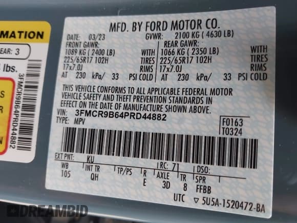 ✅ 2023 Ford Bronco Sport Big Bend • VIN: 3FMCR9B64PRD44882 • Lot: 42074841. Wystawiony na IAAI z przebiegiem 9 782 mil. Bezpłatny archiwum sprzedaży aukcyjnych z USA i szczegółowy raport historii pojazdu na DreamBid. Zdjęcie 9.