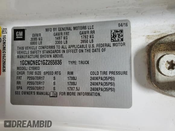 ✅ 2016 Chevrolet Silverado 1500 Work Truck • VIN: 1GCNCNEC1GZ265836 • Лот: 82567995. Опубликован ранее на Copart с пробегом 180 103 миль. Бесплатный доступ к архиву аукционных продаж из США и подробный отчёт об истории автомобиля на DreamBid. Изображение 12.