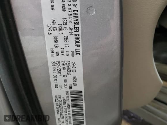 ✅ 2015 Dodge Grand Caravan SXT • VIN: 2C4RDGCGXFR591384 • Lot: 90999655. Listed on Copart with 214,816 mi. Free auction sales archive from the USA and detailed vehicle history report at DreamBid. Image 13.