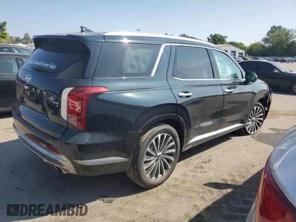 2025 Hyundai Palisade Calligraphy with VIN KM8R7DGE9SU853662, listed as a Copart auction lot 65620135 with 1,655 mi miles and Salvage title. Bid and sale history available at DreamBid. Image 3.