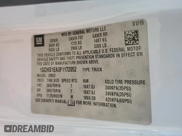 ✅ 2015 Chevrolet Colorado 2WD • VIN: 1GCHS1EA0F1172052 • Лот: 80849334. Опубликован ранее на Copart с пробегом 106 081 миль. Бесплатный доступ к архиву аукционных продаж из США и подробный отчёт об истории автомобиля на DreamBid. Изображение 12.