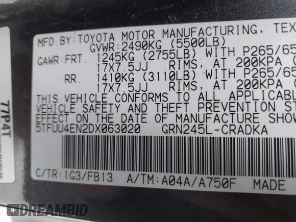 ✅ 2013 Toyota Tacoma • VIN: 5TFUU4EN2DX063020 • Лот: 43766007. Опубликован ранее на IAAI с пробегом 89 240 миль. Бесплатный доступ к архиву аукционных продаж из США и подробный отчёт об истории автомобиля на DreamBid. Изображение 9.